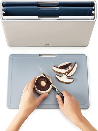 Набір дерев'яних обробних дощок Joseph Joseph Folio, 4 шт., великий, блакитний/сріблястий, 35.7 x 26.2 см