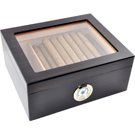 Хьюмідори для сигар Eitida на 25-50 сигар, вітрина із загартованого скла, ящик для зберігання ручної роботи з іспанського кедра
