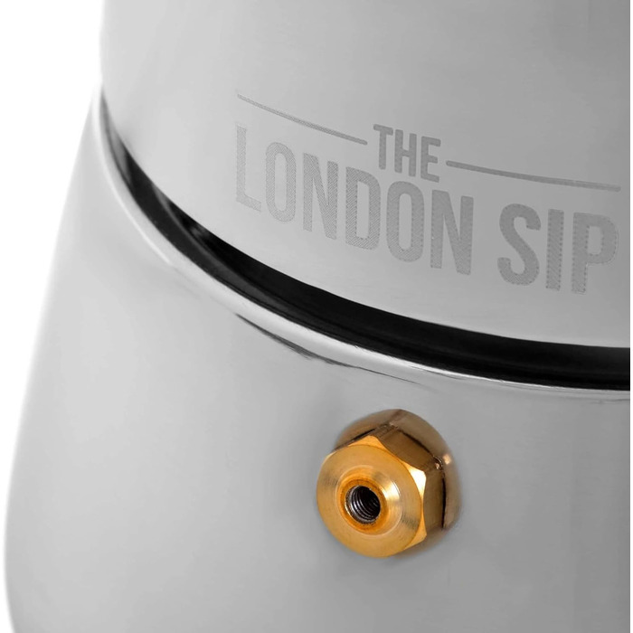 Кавоварка гейзерна London Sip Induktion, 300 мл, нержавіюча сталь, чорна, для 10 чашок