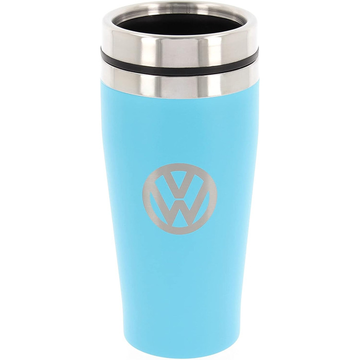 Термокружка Volkswagen BRISA Collection GTI, 450 мл, чорний/турквіс, з нержавіючої сталі, подвійні стінки