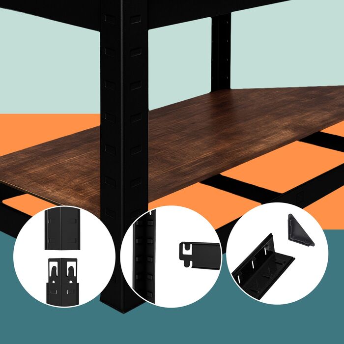 Поличкова система Relaxdays для важких навантажень, 875 кг, стиль Індустріальний Шик