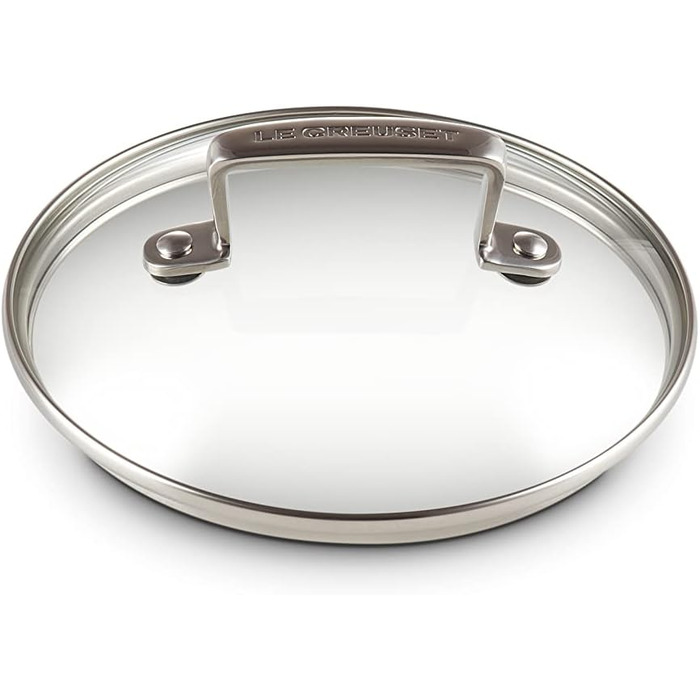 Скляна кришка Le Creuset 16 см з ручкою з нержавіючої сталі для алюмінієвого та чавунного посуду