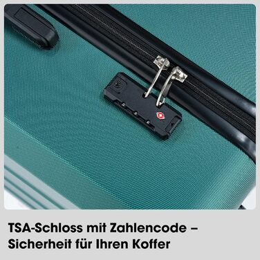 Набір валіз Vallsero: 5 шт., ABS, TSA-замок, рожеве золото, темно-зелений