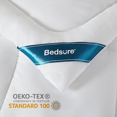 Ковдра BEDSURE 135x200 см - чотирисезонна, стегане покриття, сертифікат Oeko-Tex, білий колір, для алергіків, 300 GSM