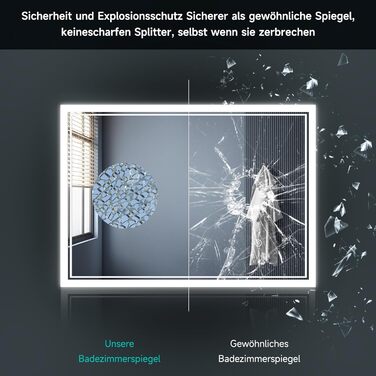 Дзеркало для ванної кімнати SONNI LED з підсвічуванням 80x60 см, прямокутне, біле