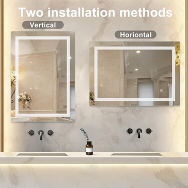 Дзеркало для ванної кімнати Sanitemodar LED 50x70 см з підсвічуванням, антизапар, сенсорне керування