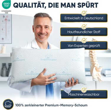 Подушка з піною з пам'яті - подушка 40x80, регульована висота - подушки для сну для тих, хто спить на боці та інші - преміум наповнювач проти болю в шиї - легкий вибір потрібної висоти