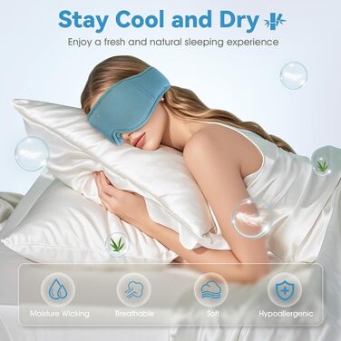 Маска для сну з навушниками Musicozy | 3D маска для сну з Bluetooth 5.4 | М'яка бамбукова маска для сну з навушниками для подорожей