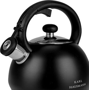 Чайник електричний індукційний 1.8L чорний з авто-свистком - Edelstahl, для плити, газової плити, електроплити, чайник-свисток, чайник-заварник