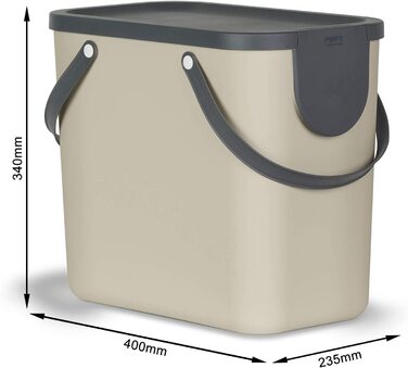 Система поділу сміття Rotho Albula 25L для кухні, пластик (поліпропілен), що не містить бісфенолу А, капучино / антрацит, 25L (40,0 x 23,5 x 34,0 см) коричневого кольору