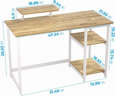 Стіл GreenForest з підставкою для монітора, 120 см, бежевий