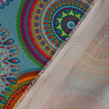 Наволочка на подушку Мандали на свіжому повітрі бірюзова різнокольорова (50 x 50 см)