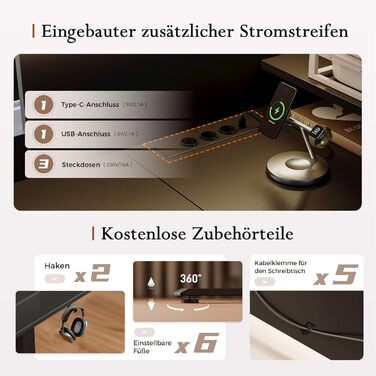 Електричний кутовий стіл Klicelor з регулюванням висоти, L-подібний стіл для стоячи роботи з 3 функціями пам'яті та антиколізійною технологією, ергономічний комп'ютерний стіл, білий (160 x 140 см) з LED-підсвічуванням та штекером