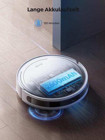 Робот-пилосос Vyzzle 5000Pa з функцією миття, LDS-навігація, D10, керування через додаток/Alexa, для шерсті тварин, килима, твердих підлог, білий