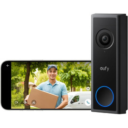 Бездротовий відеодзвінок eufy Security C31 з Chime, 2K FHD, 2 способи живлення, Live-відео, Легка установка, Змінний акумулятор, 24/7 запис, без передплати, з Chime