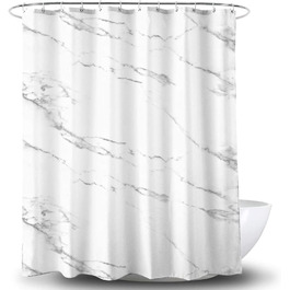 Завіса для душу Alumuk з мармуровим принтом 120x200 см біла