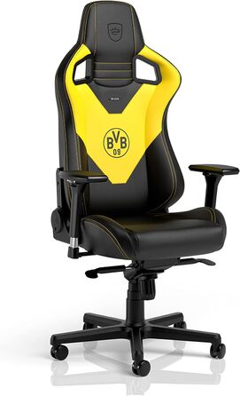 Крісла Epic Gaming Chair ергономічні, підтримка голови/попереку, PU шкіра, до 120 кг/1,85 м (чорний/жовтий)