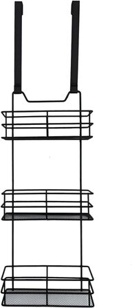 Підвісна полиця для дверей Spetebo чорна з 3 полицями - 79 x 23 см - Підвісна полиця для ванної кімнати - Універсальна дверна полиця Органайзер для душової полиці Підвісний органайзер без свердління