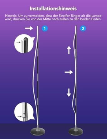 Govee RGBIC LED Торшер WiFi, Димування, Alexa/Matter, 16 млн кольорів, 85 режимів, Музичний режим, DIY, Чорний