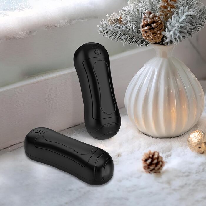 Електричний грілка для рук FANDLISS 6000 mAh, 2 шт. - багаторазовий, з USB зарядкою, для кемпінгу, на відкритий простір, на подарунок, чорний