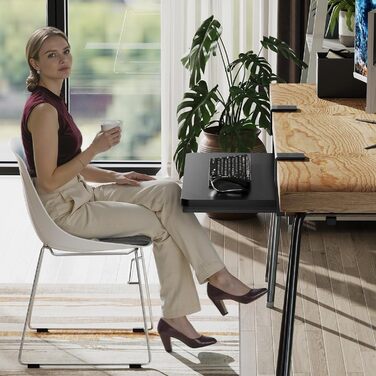 Підставка для клавіатури ETHU, висувна, 50x30 см, з кріпленням C, для монтажу під столом, ергономічна, чорна