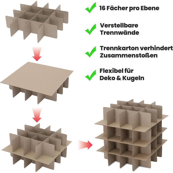 Коробка для зберігання прикрас на ялинку SALCAR з 128 відділеннями, чорна