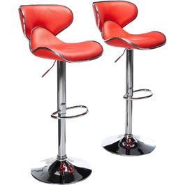 Барний стільць Roundhill Furniture Masaccio, сірий, оббивка з екошкіри, поворотний, з регулюванням висоти, набір 2 шт.