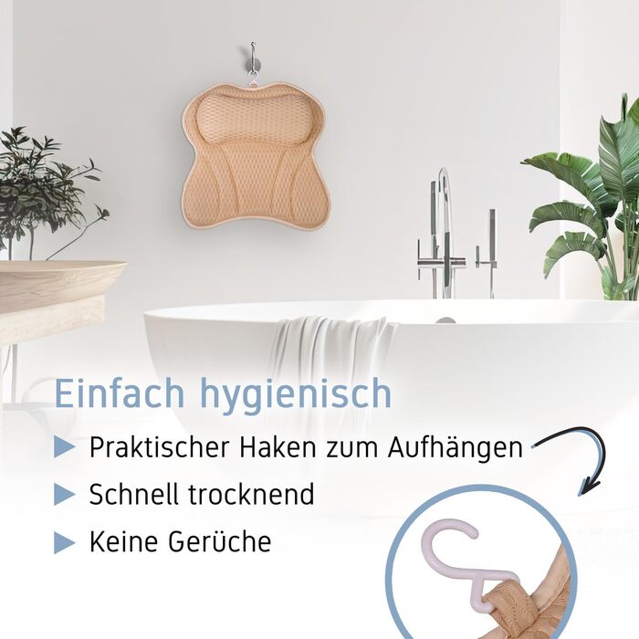 Преміум подушка для ванни з підголовником та підтримкою шиї | Ергономічна подушка для ванни з присосками | Синій (Sandy)