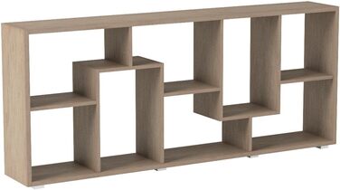 Скраут Головна - Дизайнерська полиця - - Вертикальна або горизонтальна книжкова шафа - Зигзагоподібна модель - Легка збірка - Дуже стійка - Деревина Es (дуб, 161 х 69 х 25 см)