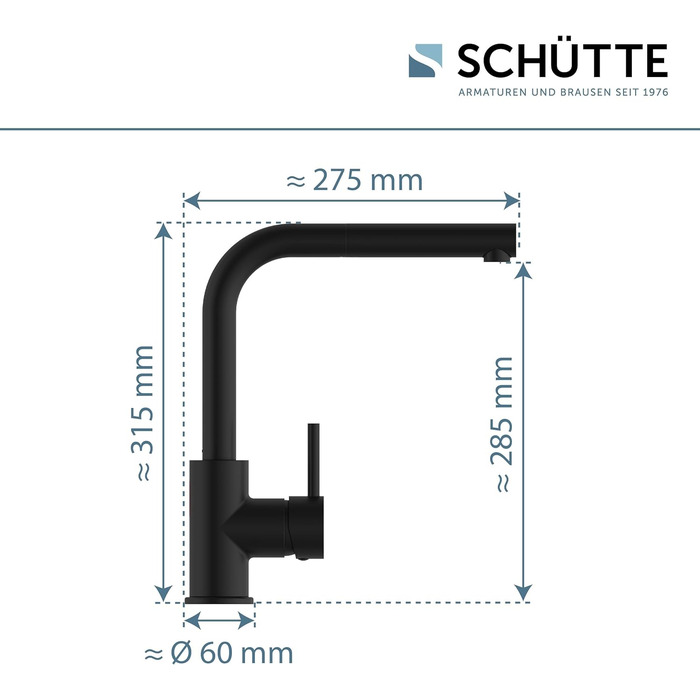 Змішувач для кухонної раковини SCHTTE 99700 VITAL Sensor, Змішувач для кухні з висувним душем, Автоматичний змішувач з датчиком, Змішувач для раковини, Безконтактний інфрачервоний змішувач (чорний)