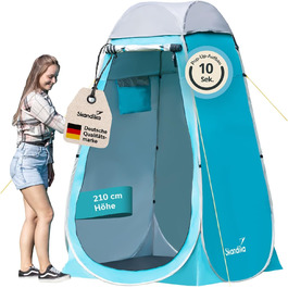 Намет для душу Skandika Camping Pop Up | Зручний намет для переодягання з висотою 210 см, сріблясте покриття, непрозорий, з окремим дном та вікном з москітною сіткою | Толетний намет