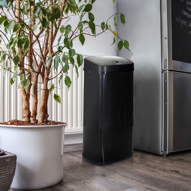 Сміттєвий контейнер / Відро для сміття CLEAN VI з датчиком 68л, сталь, чорний, hjh OFFICE