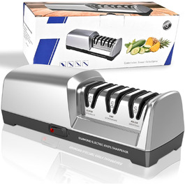 Електричний точило для ножів Herboom, 3-ступенева система з алмазним покриттям, для грубого шліфування, ремонту та заточування ножів