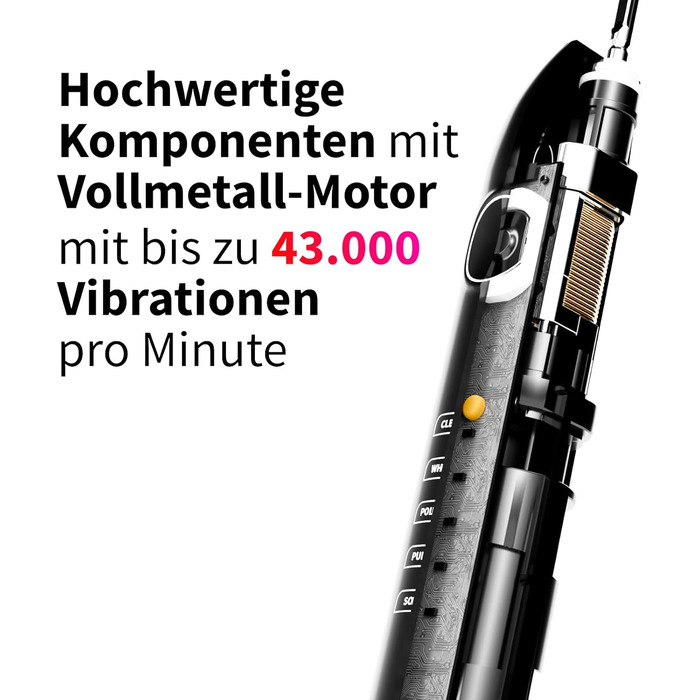 Електрична звукова зубна щітка Gero G3 з чохлом для подорожей та насадкою | 5 режимів чищення, тривалий час роботи акумулятора, білий колір