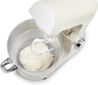 Кухонна машина SENYA 1500 Вт з чашею з нержавіючої сталі 5 л, 10 швидкостей + імпульсний режим, міксер, вінчик, гак в комплекті, захист від бризок з розділювачем яєць, тиха робота