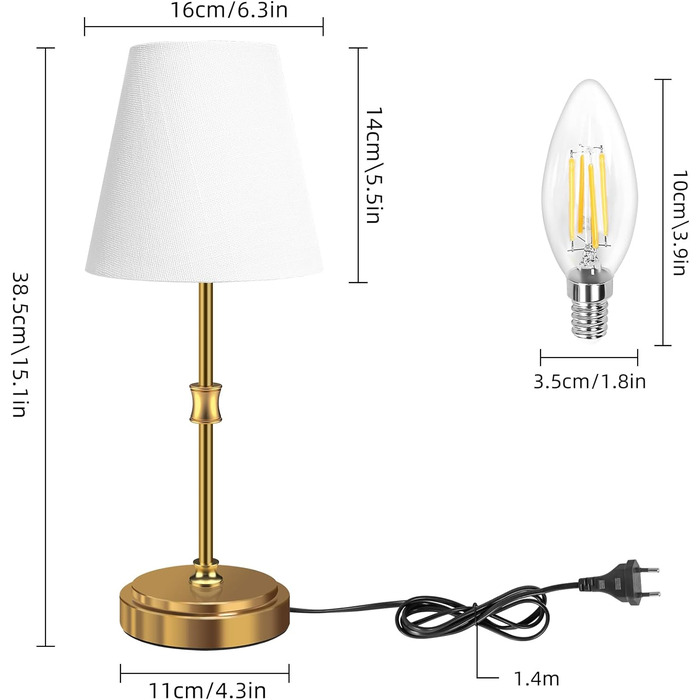 Настільна лампа Totofac 2 шт. з торшером, сенсорне керування, 3 рівні яскравості, тепле біле світло, LED, сучасний дизайн, ручна робота, для спальні, вітальні, офісу