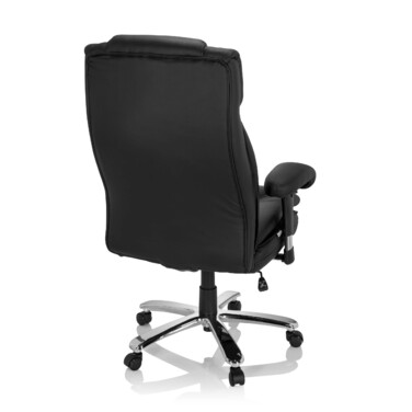 Крісло для важких навантажень / Офісне крісло BUILDER XXL з штучної шкіри чорного кольору hjh OFFICE