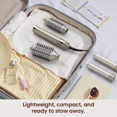 Мультистайлер для волосся 5 в 1 MESCOMB: високошвидкісний фен, круглий брашинг та автоматичний курлер для об'єму, локонів і випрямлення, колір шампань-золото