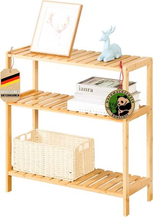 Стелаж бамбуковий Floordirekt Bambus Regal, 3 яруси, 66 x 60 x 26 см (Kansas)