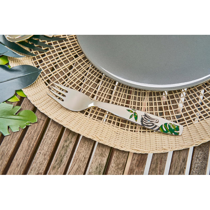 Дитячий набір столових приборів ZWILLING Dschungel, 4 шт., з зображеннями тварин, нержавіюча сталь 18/10, без пластику