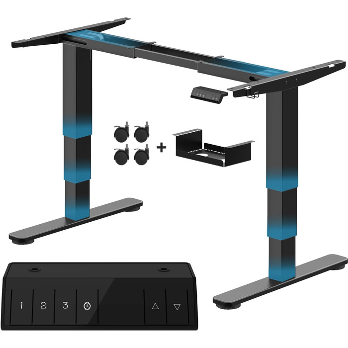 Електричний столик-трансформер Devoko з регулюванням висоти 60-125 см, 3 пам'яті, чорний