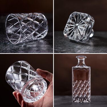 Набір для віскі Lighten Life: кришталевий декантер 849 мл та 4 келихи 280 мл у подарунковій коробці