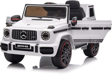 Дитячий електромобіль Mercedes G63 AMG FINOOS, 12V, з пультом, 3 швидкості, LED, музика, USB, білий