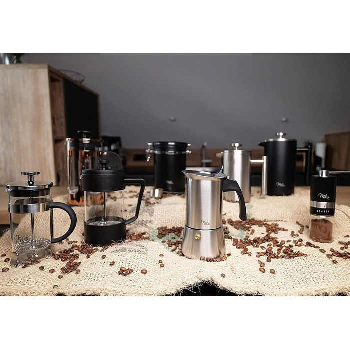 Кавоварка Milu French Press / кавоварка об'ємом 350 мл, 600 мл, 1 л / стакан, кавоварка для дому, подорожей, кемпінгу, включаючи кавоварку Un