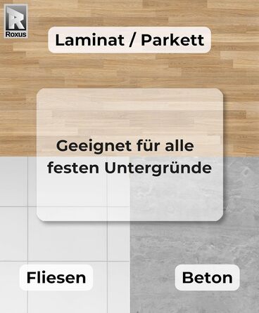 Килимок під офісне крісло Roxus® - захист для підлоги (різні розміри, молочний колір) - підходить для паркету, ламінату, килима, плитки, твердих підлог. Захист для геймінгового крісла