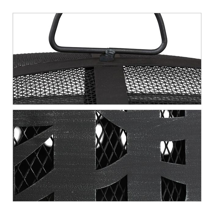 Вогнище Relaxdays з грилем та захистом від іскор