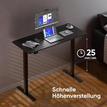 Електричний регульований стіл-рама ONKRON Wdt221e-b, чорний, для стільниць 120-170 см, до 70 кг