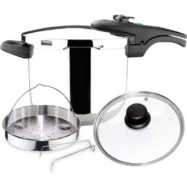 Набір сковорідок Magefesa Athenas: 4L, 6L, корзина, скляна кришка, нержавіюча сталь 18/10, індукція, термодифузійне дно