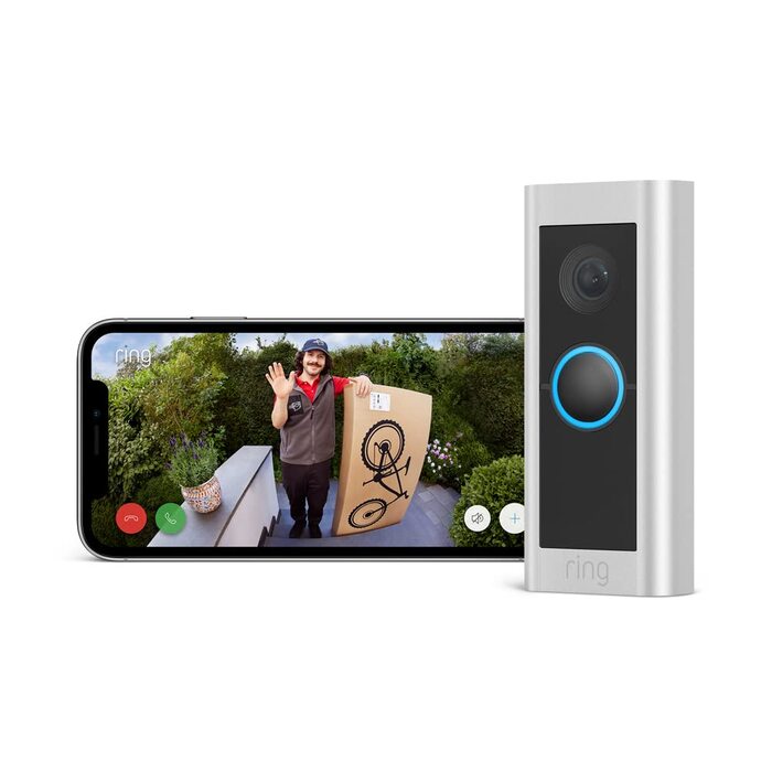 Відеодзвінок Ring Pro з кабелем (раніше Video Doorbell Pro 2) від Amazon | Дзвінок з камерою, 1536p HD відео, панорамний огляд, 3D-детектор руху, Wi-Fi, дротове підключення. Тільки пристрій
