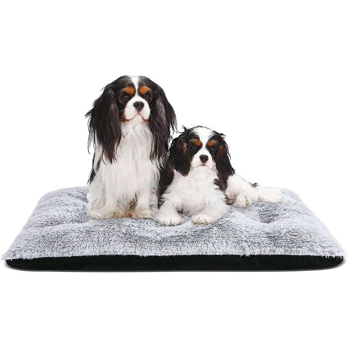 Ліжко для собак JOEJOY для собак середнього розміру, пухнаста подушка для собак, що миється, м'яка і зручна, не викликає занепокоєння, нековзна килимок для собак, S(73537 см) s (73 х 53 см) сірий